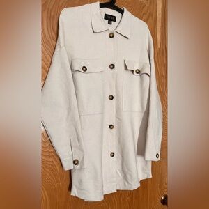 LG Cream Utility Jacket with Button Details